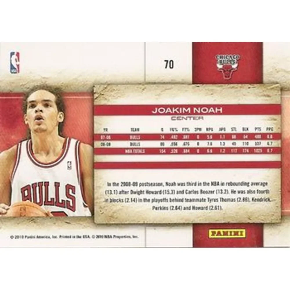 2009 Studio Basketball Card - #70 Joakim Noah - Picture 2 of 2